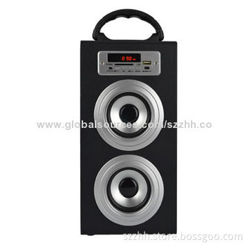 Wooden Case Outdoor Bluetooth Speaker with Microphone, Can Make Customers' Design